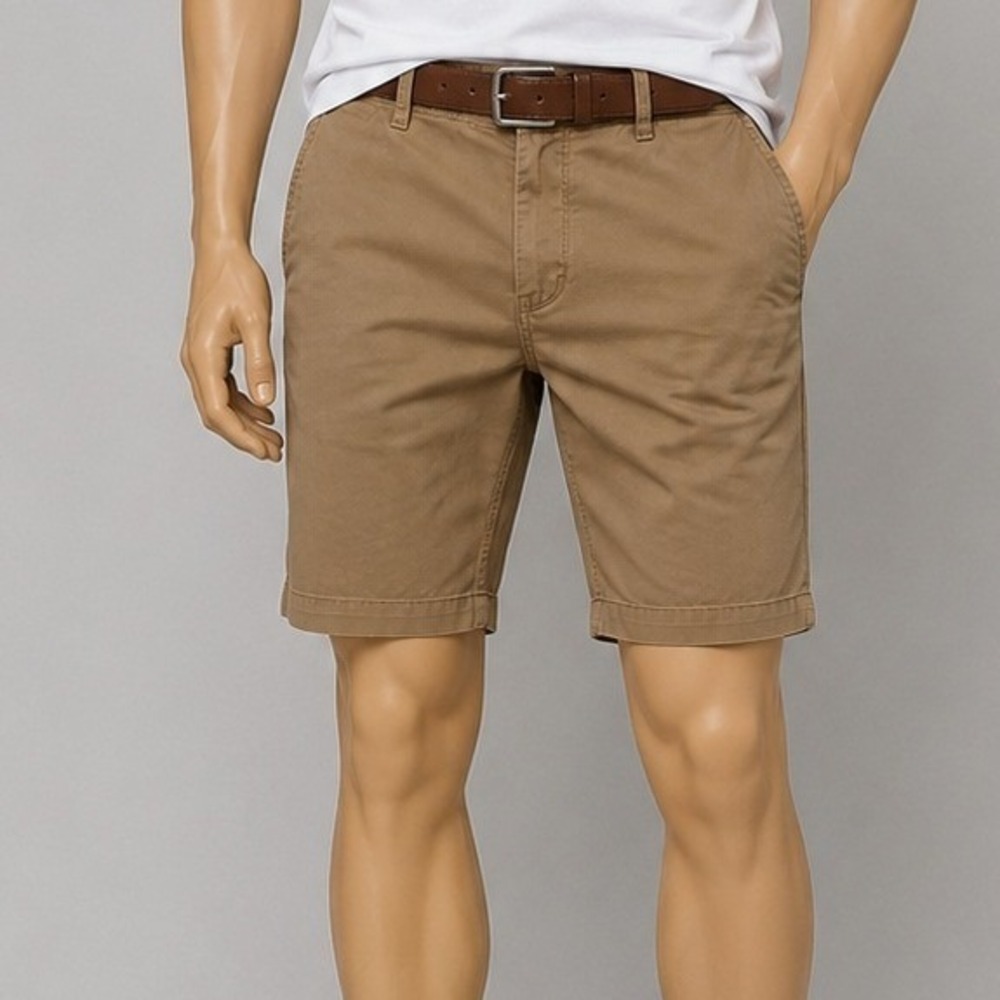 H&M Mens Chino Shorts Brown Slim Fit Casual 30